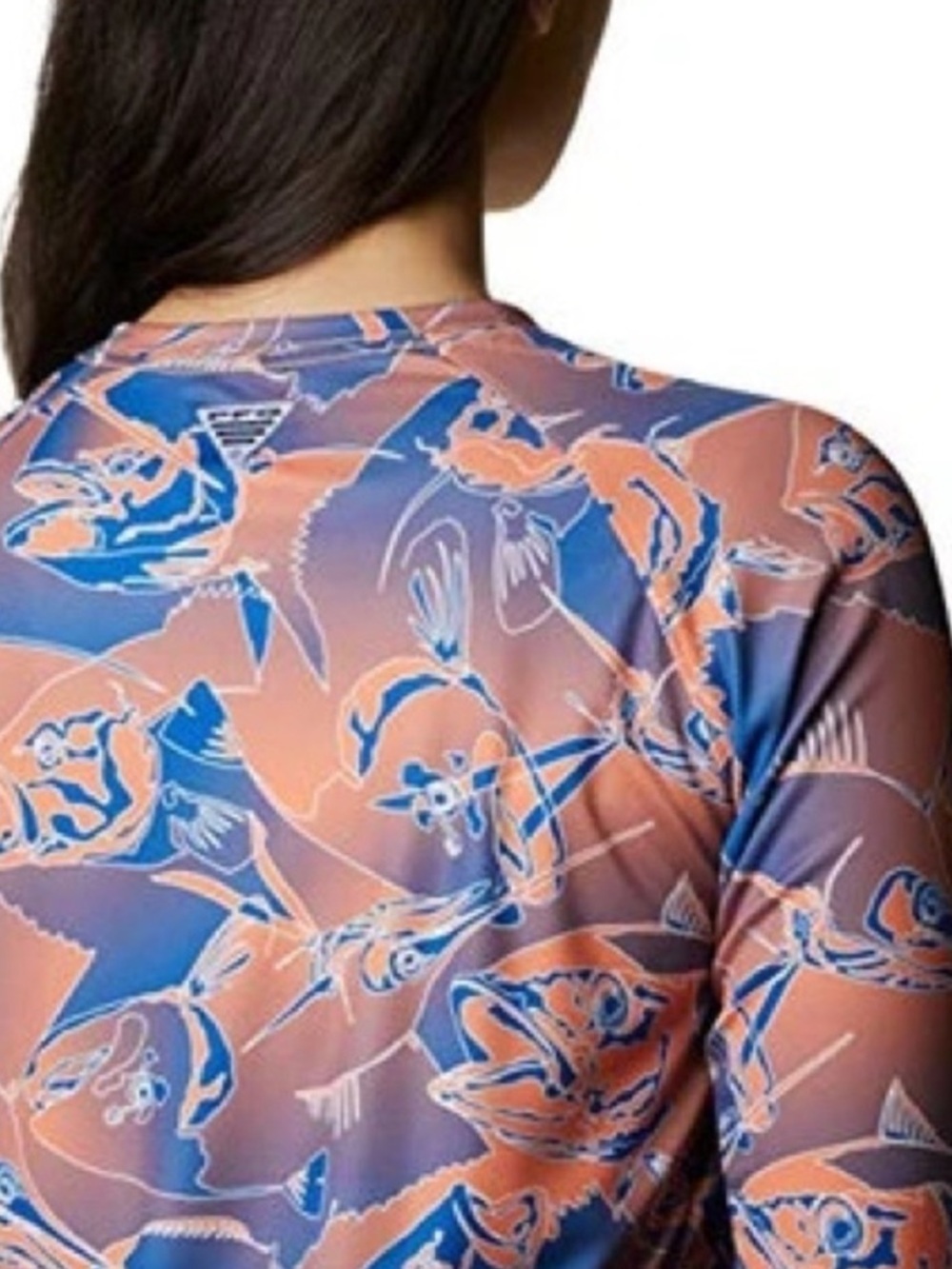 NWT COLUMBIA Tidal UPF50+ Long-Sleeve Performance Tee in Fish Print - Picture 5 of 15